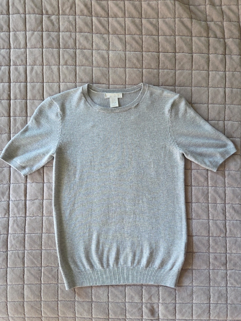 H&M Basics Grey Short Sleeve Sweater XS